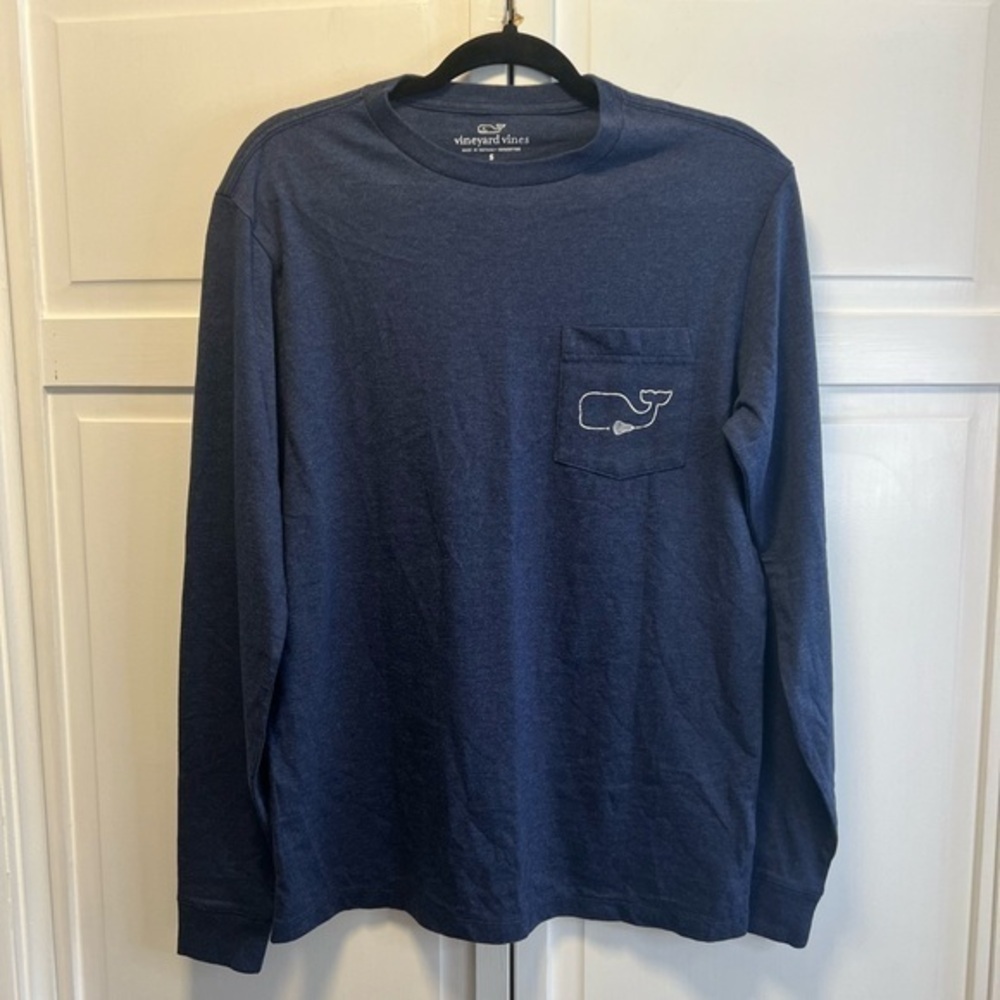 NWT Vineyard Vines Long Sleeve Lacrosse Stick T-Shirt Size Mens Small Color Blue